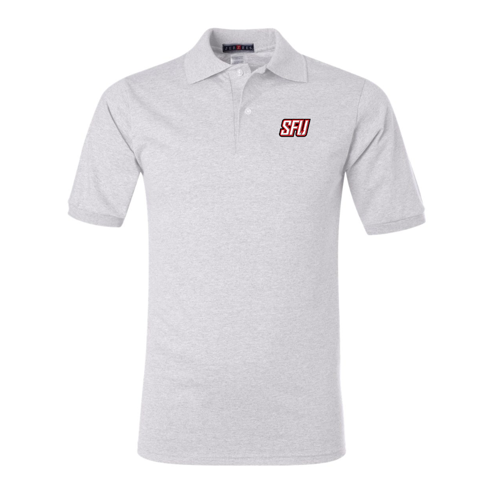 Men's Saint Francis Red Flash Logo JERZEES  SpotShield polo