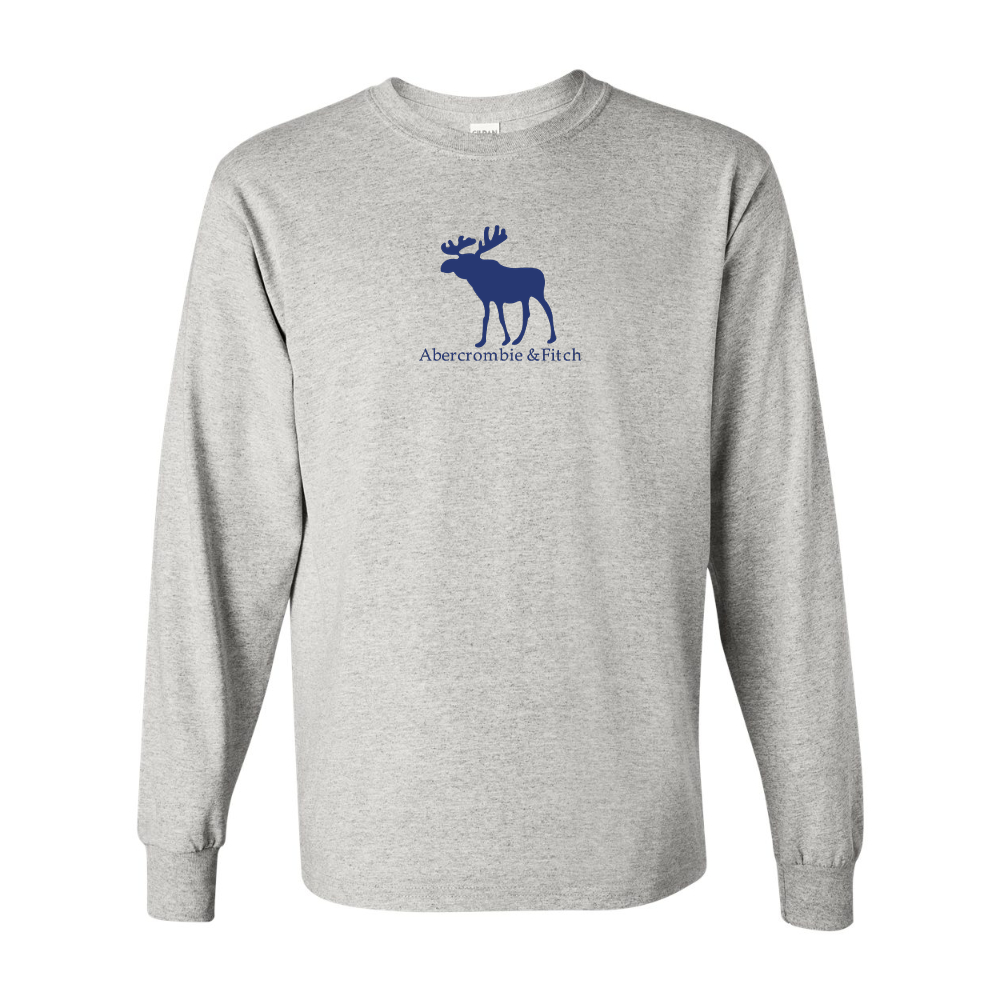 Men's Abercrombie & Fitch Moose Logo Gildan Heavy Cotton Long Sleeve T-Shirt