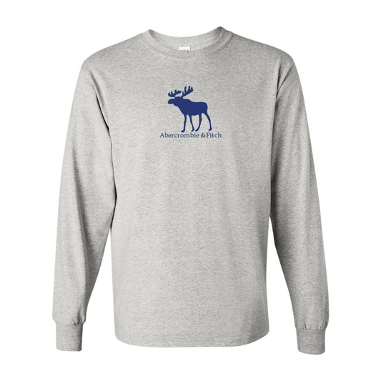 Men's Abercrombie & Fitch Moose Logo Gildan Heavy Cotton Long Sleeve T-Shirt