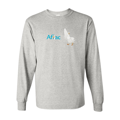 Men's Aflac Logo and Duck Gildan Heavy Cotton Long Sleeve T-Shirt