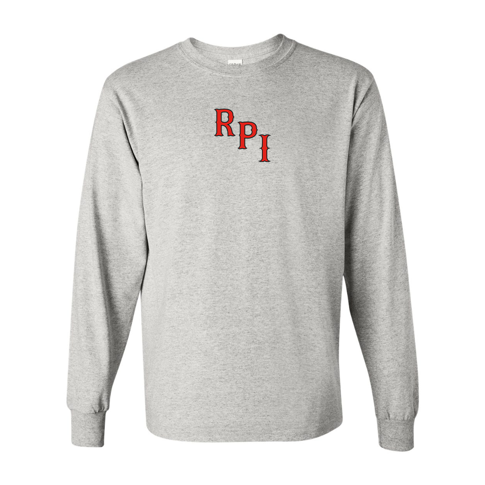 Men's RPI Engineers Logo Gildan Heavy Cotton Long Sleeve T-Shirt