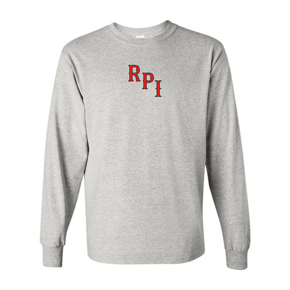 Men's RPI Engineers Logo Gildan Heavy Cotton Long Sleeve T-Shirt
