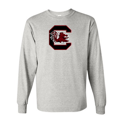 Men's South Carolina Gamecocks Logo Gildan Heavy Cotton Long Sleeve T-Shirt