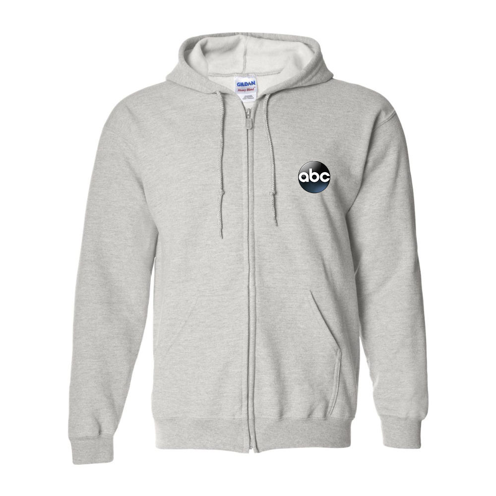 Men's Abc Logo Gildan  Heavy Blend Full Zip Hooded Sweatshirt