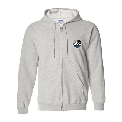Men's Abc Logo Gildan  Heavy Blend Full Zip Hooded Sweatshirt