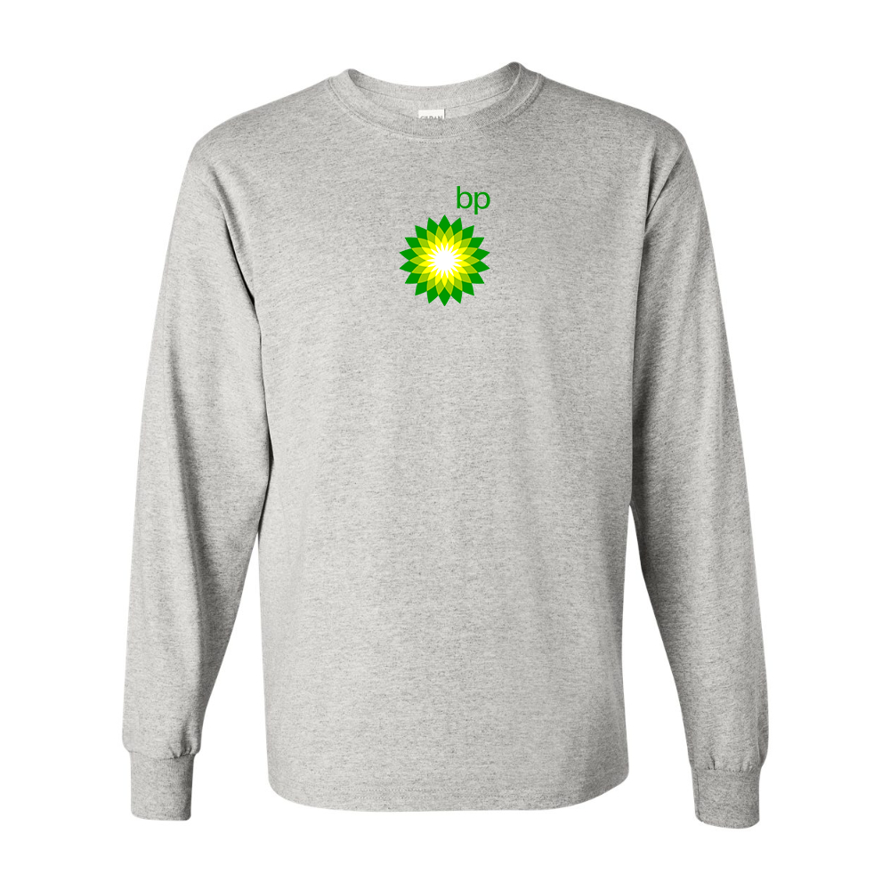 Men's BP Oil Logo Gildan Heavy Cotton Long Sleeve T-Shirt