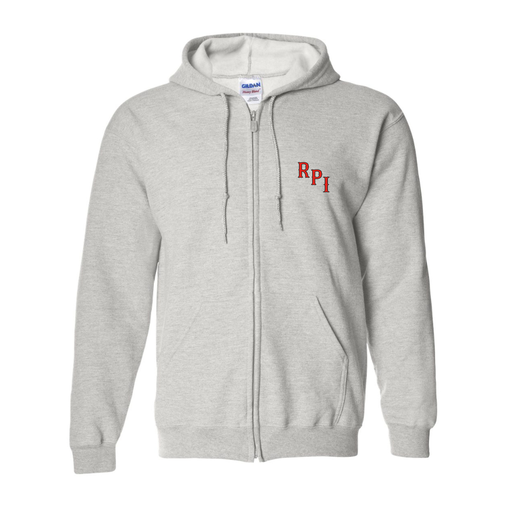 Men's RPI Engineers Logo Gildan  Heavy Blend Full Zip Hooded Sweatshirt