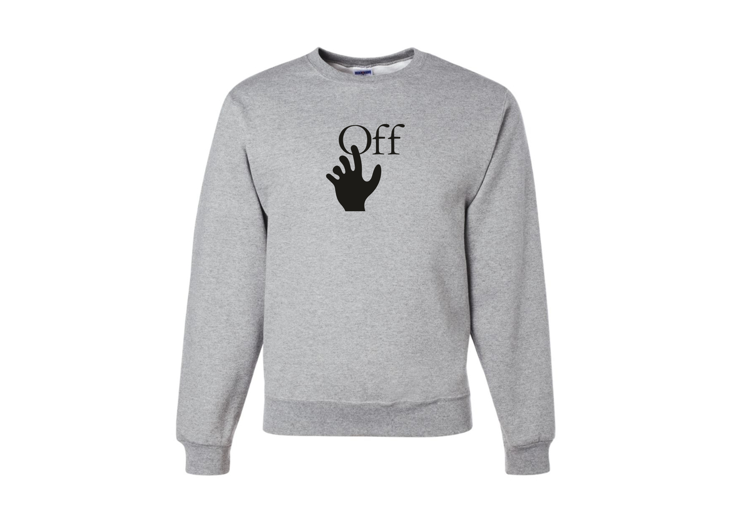 Men's Off-White Hand JERZEES NuBlend Crewneck Sweatshirt