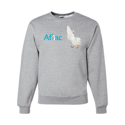 Men's Aflac Logo and Duck JERZEES NuBlend Crewneck Sweatshirt