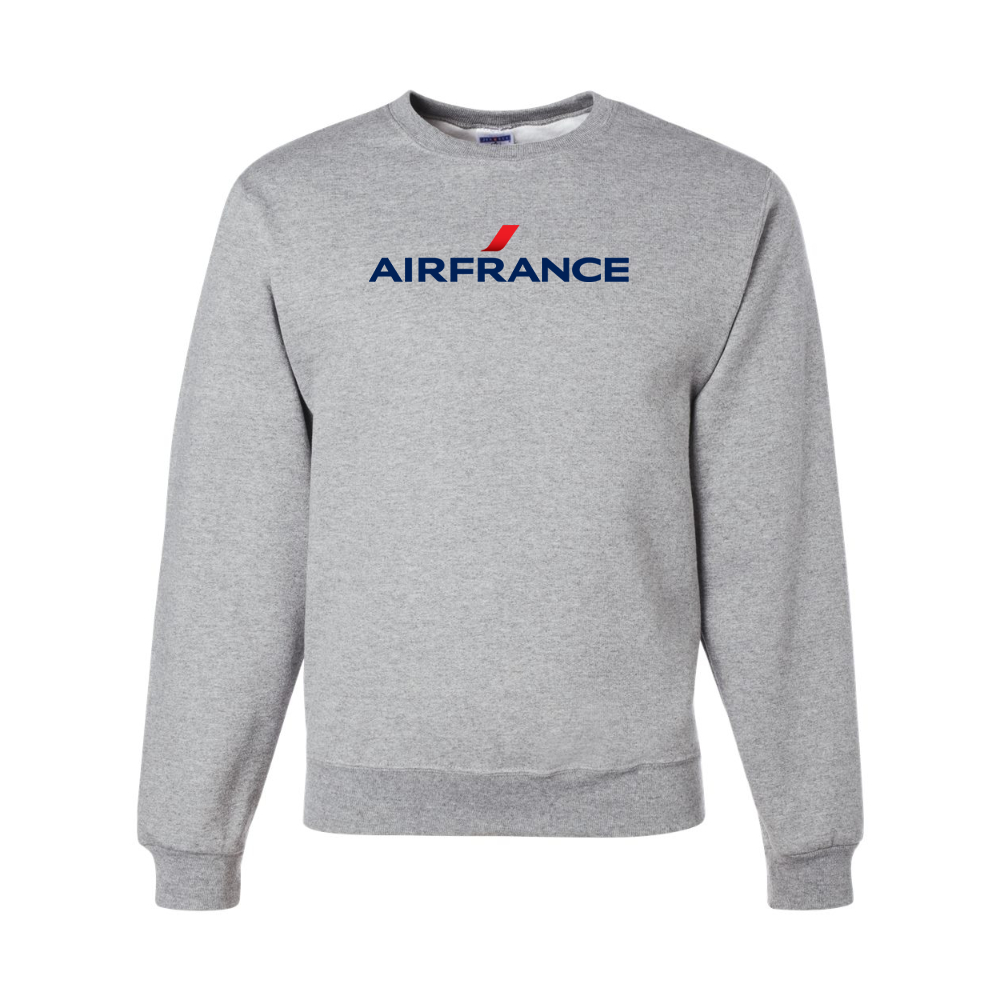 Men's Air France Logo JERZEES NuBlend Crewneck Sweatshirt