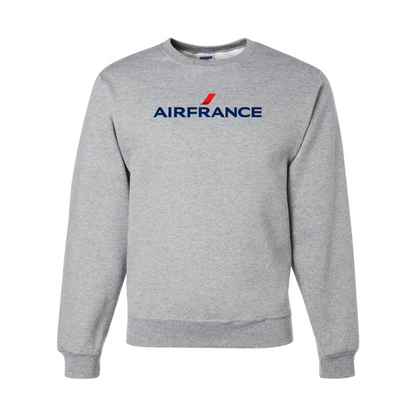 Men's Air France Logo JERZEES NuBlend Crewneck Sweatshirt