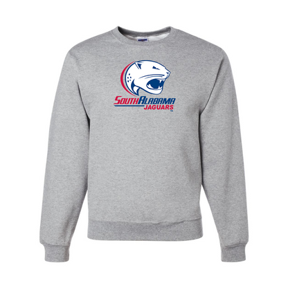 Men's South Alabama Jaguars Logo JERZEES NuBlend Crewneck Sweatshirt