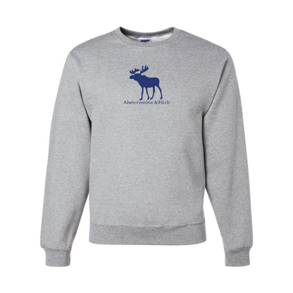 Men's Abercrombie & Fitch Moose Logo  JERZEES NuBlend Crewneck Sweatshirt