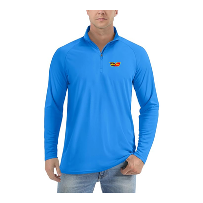 Men's Ore Ida Logo Lightweight Quarter-Zip Athletic Shirt Long Sleeve Performance Wear