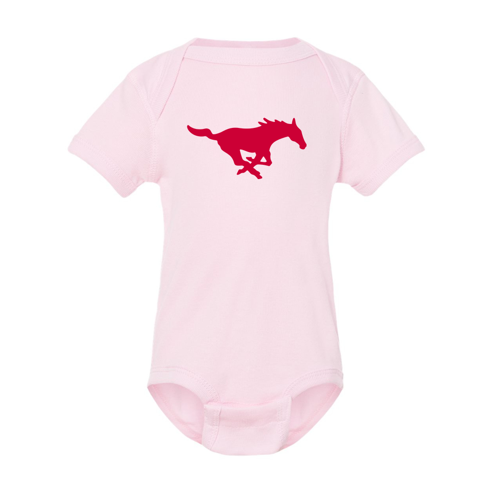 SMU Mustangs Logo Rabbit Skins Infant Baby Rib Bodysuit