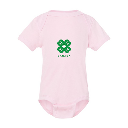 4H Canada Logo  Rabbit Skins Infant Baby Rib Bodysuit