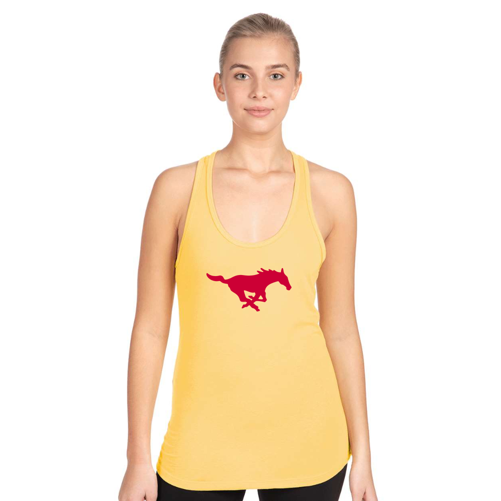 Women's SMU Mustangs Logo Next Level Ideal Racerback Tank
