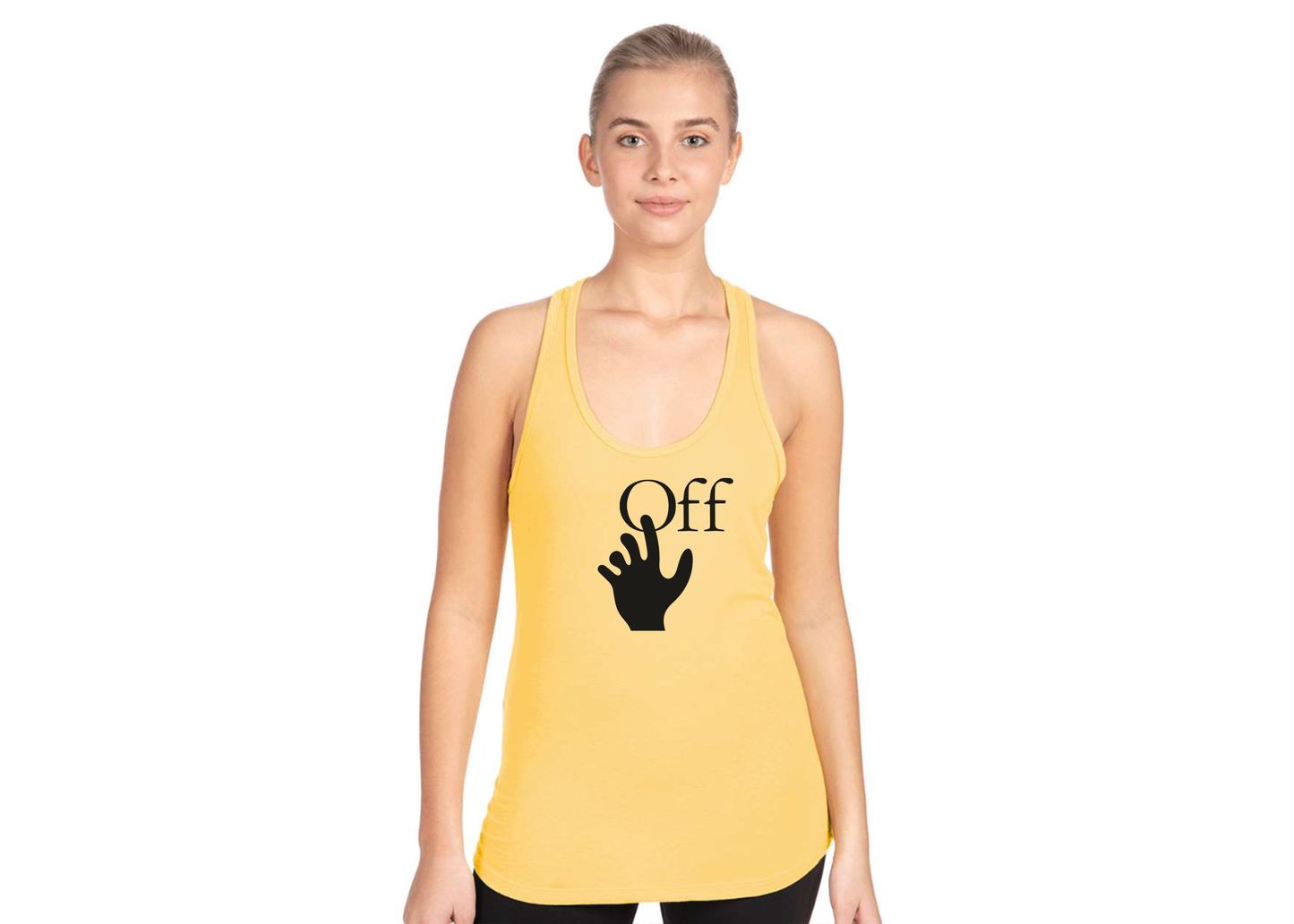 Women's Off-White Hand Next Level Ideal Racerback Tank