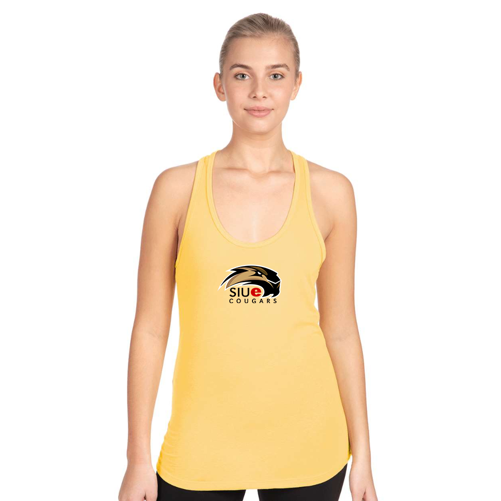 Women's SIU Edwardsville Cougars Logo Next Level Ideal Racerback Tank