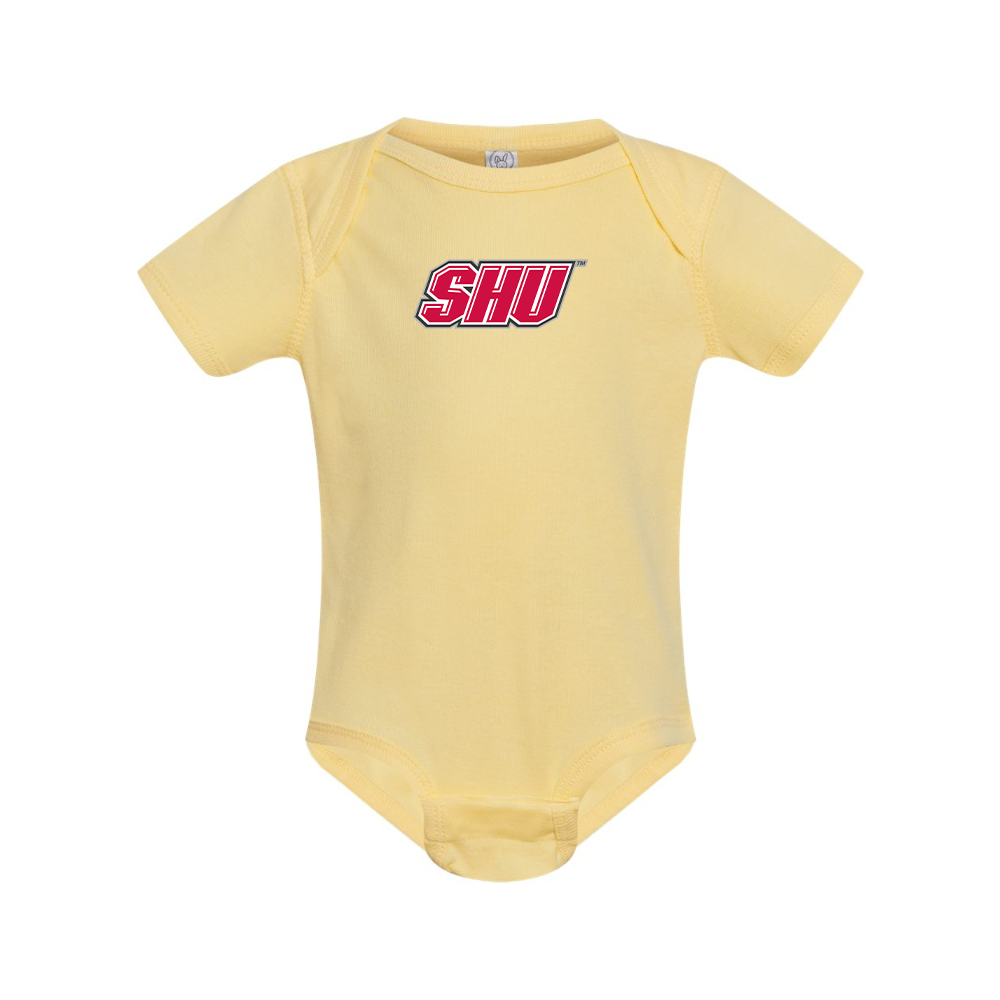 Sacred Heart Pioneers Logo Rabbit Skins Infant Baby Rib Bodysuit