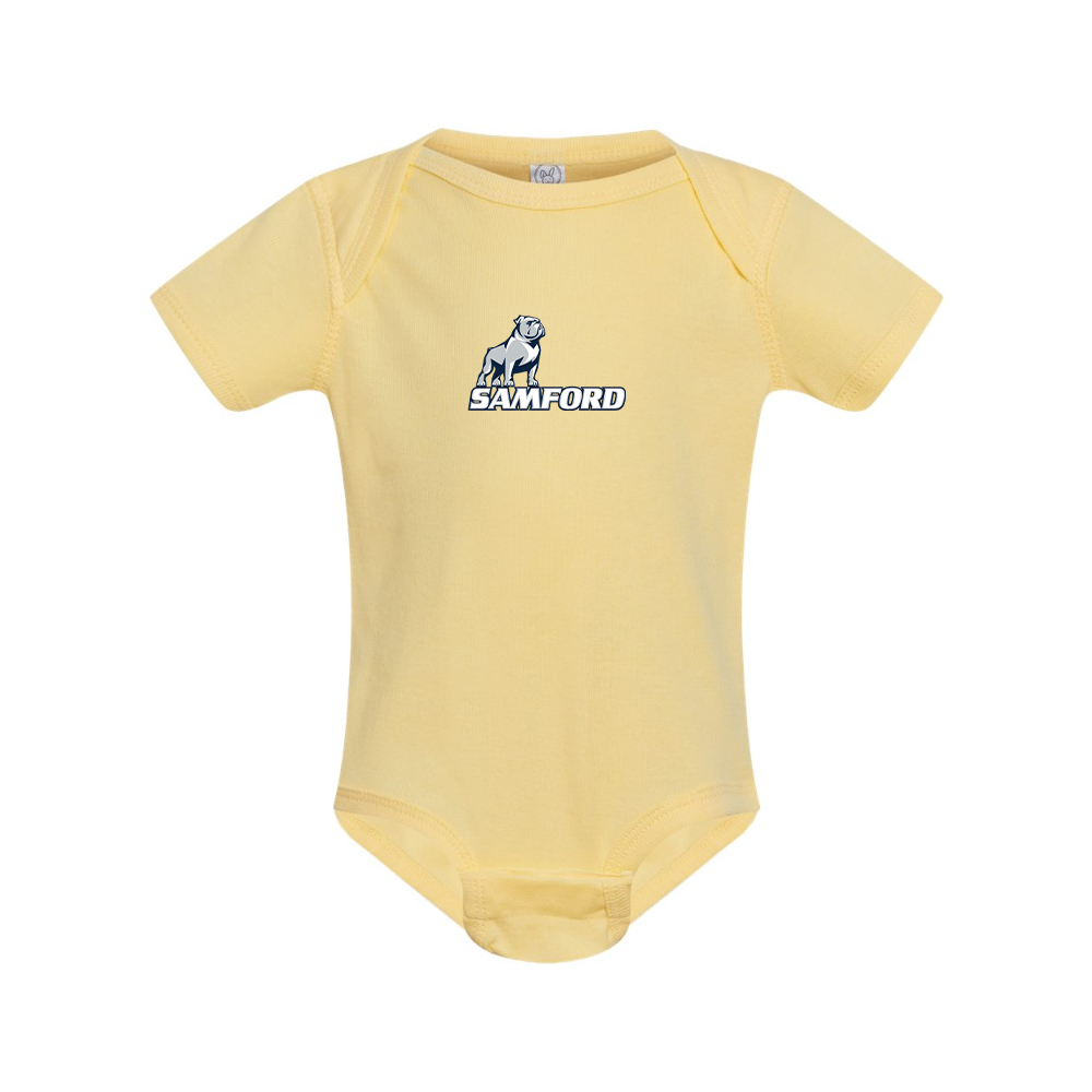 Samford Bulldogs Logo Rabbit Skins Infant Baby Rib Bodysuit