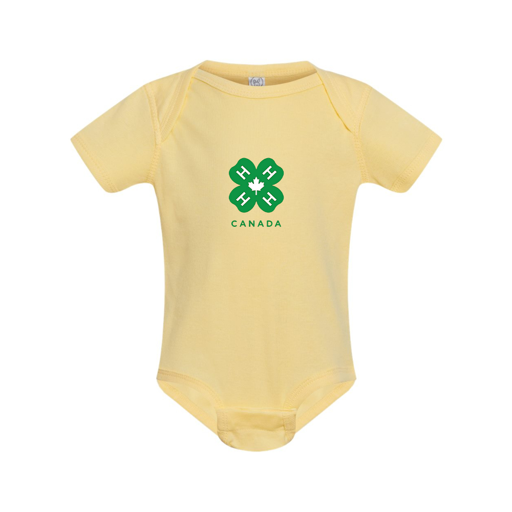 4H Canada Logo  Rabbit Skins Infant Baby Rib Bodysuit
