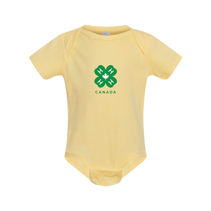 4H Canada Logo  Rabbit Skins Infant Baby Rib Bodysuit