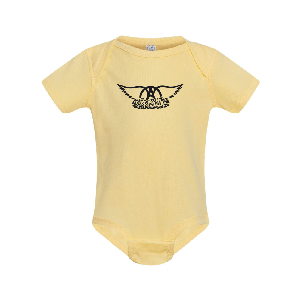 Aerosmith Logo  Rabbit Skins Infant Baby Rib Bodysuit