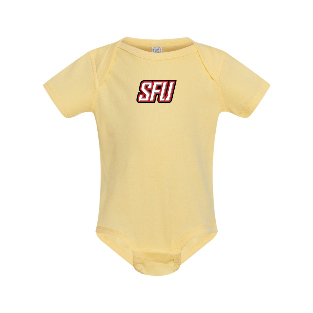 Saint Francis Red Flash Logo Rabbit Skins Infant Baby Rib Bodysuit