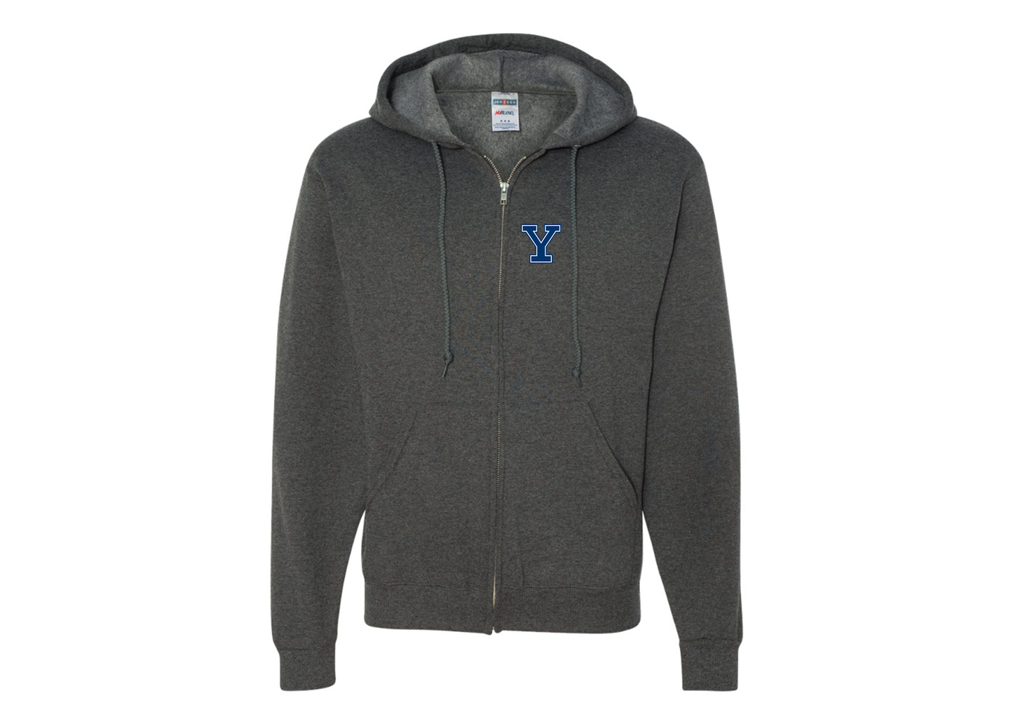 Men's Yale Bulldogs JERZEES NuBlend Full-Zip Hooded Sweatshirt