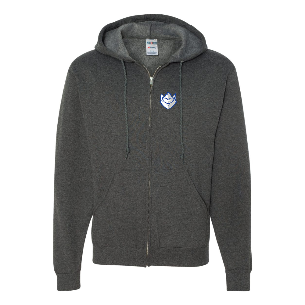 Men's Saint Louis Billikens Logo JERZEES NuBlend Full-Zip Hooded Sweatshirt