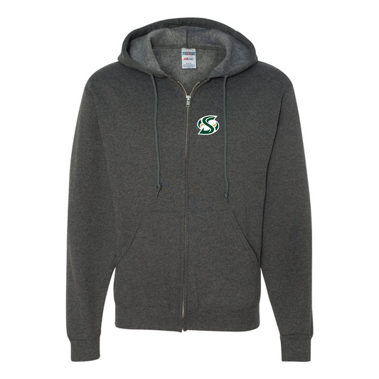 Men's Sacramento State Hornets Logo  JERZEES NuBlend Full-Zip Hooded Sweatshirt