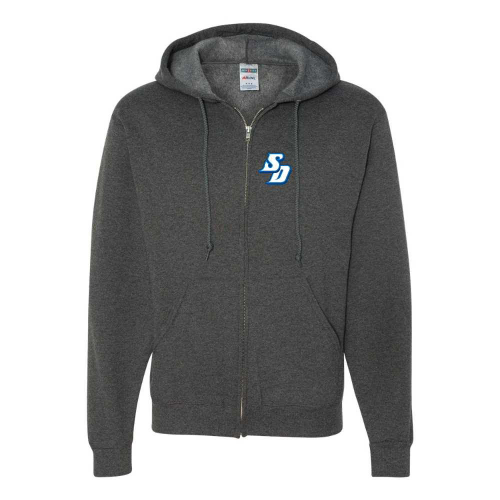 Men's San Diego Toreros Logo JERZEES NuBlend Full-Zip Hooded Sweatshirt
