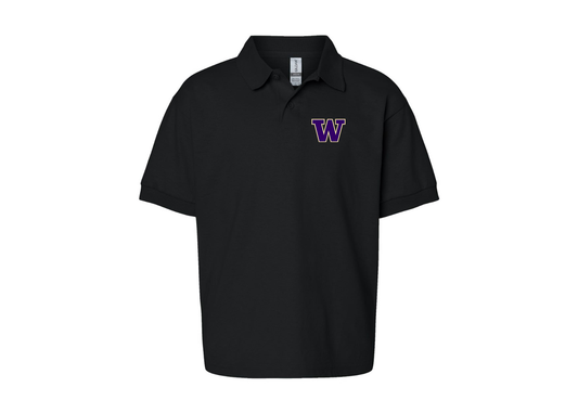 Youth Washington Huskies Gildan Dry Blend Jersey Polo