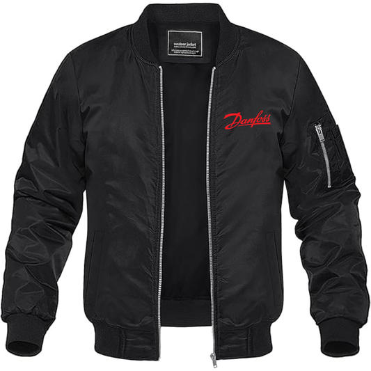 Men's Danfoss Logo Lightweight Bomber Jacket Windbreaker Softshell Varsity Jacket Coat