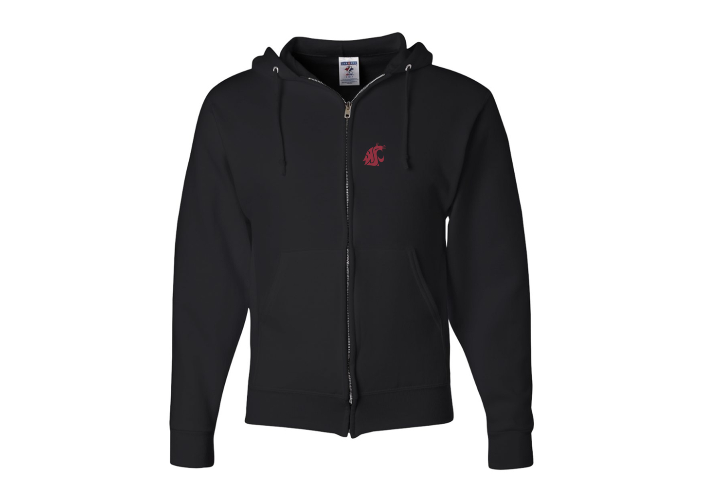 Men's Washington State Cougars JERZEES NuBlend Full-Zip Hooded Sweatshirt