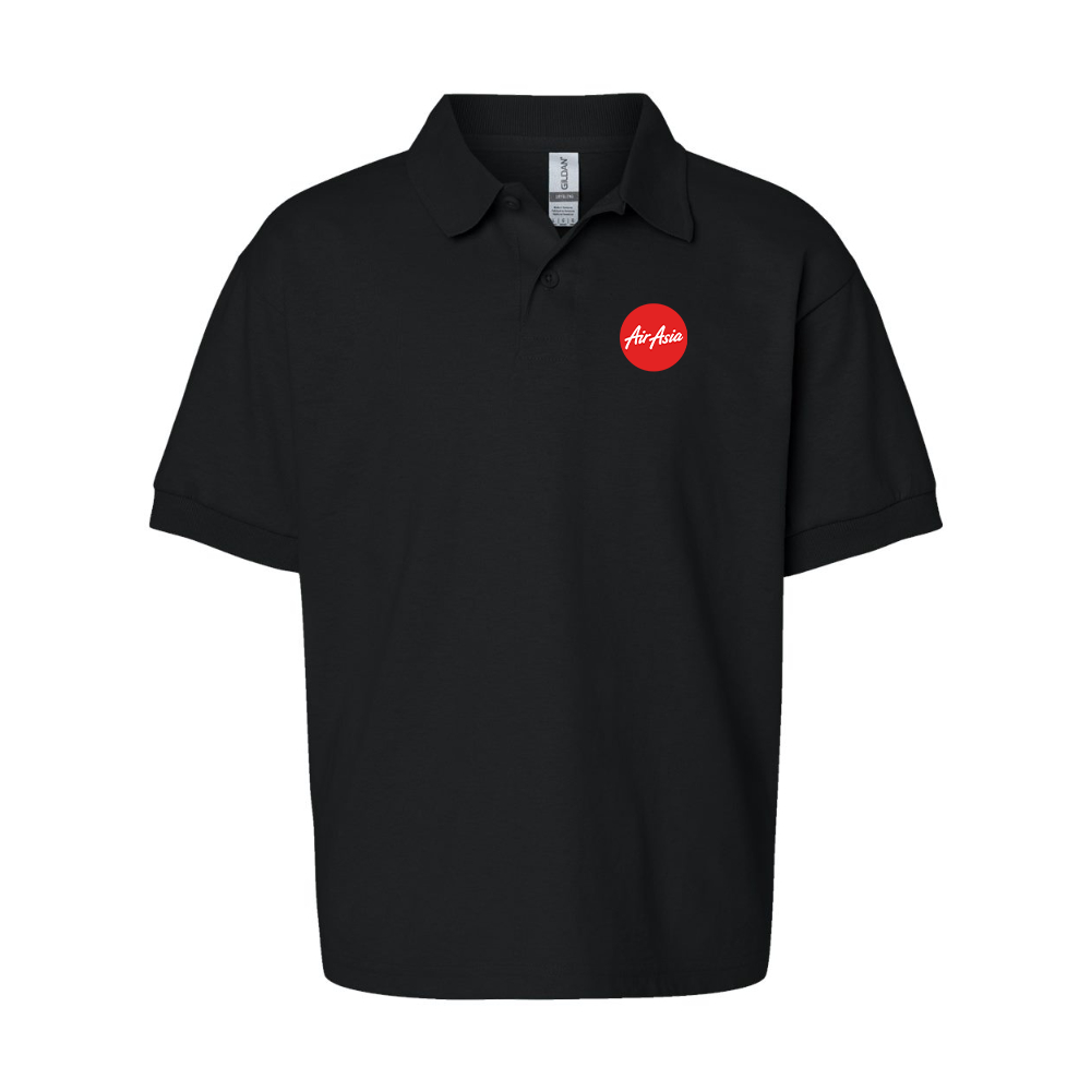 Youth Air Asia Logo Gildan Dry Blend Jersey Polo