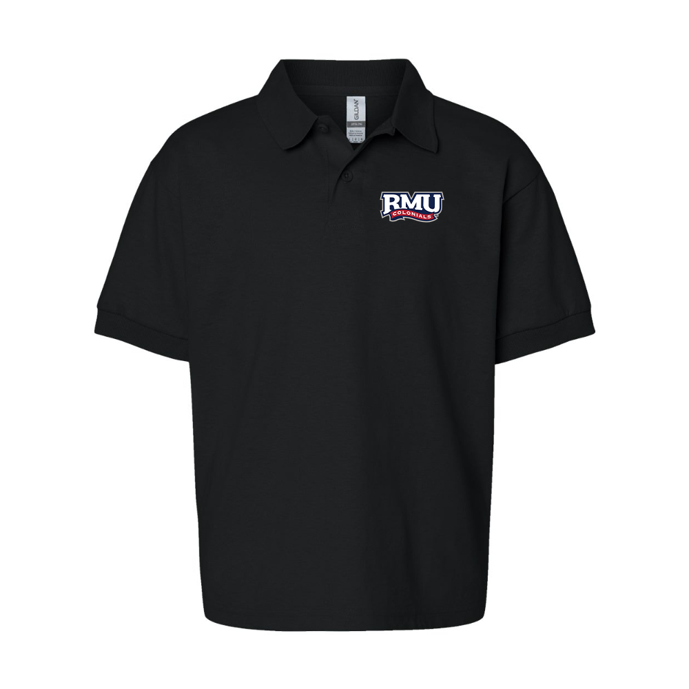 Youth Robert Morris Colonials Logo Gildan Dry Blend Jersey Polo