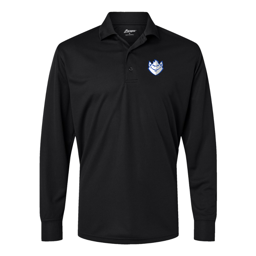 Men's  Saint Louis Billikens Logo Paragon Prescott Long Sleeve Polo