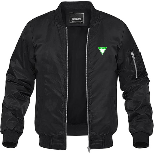Men's Elva Logo Lightweight Bomber Jacket Windbreaker Softshell Varsity Jacket Coat
