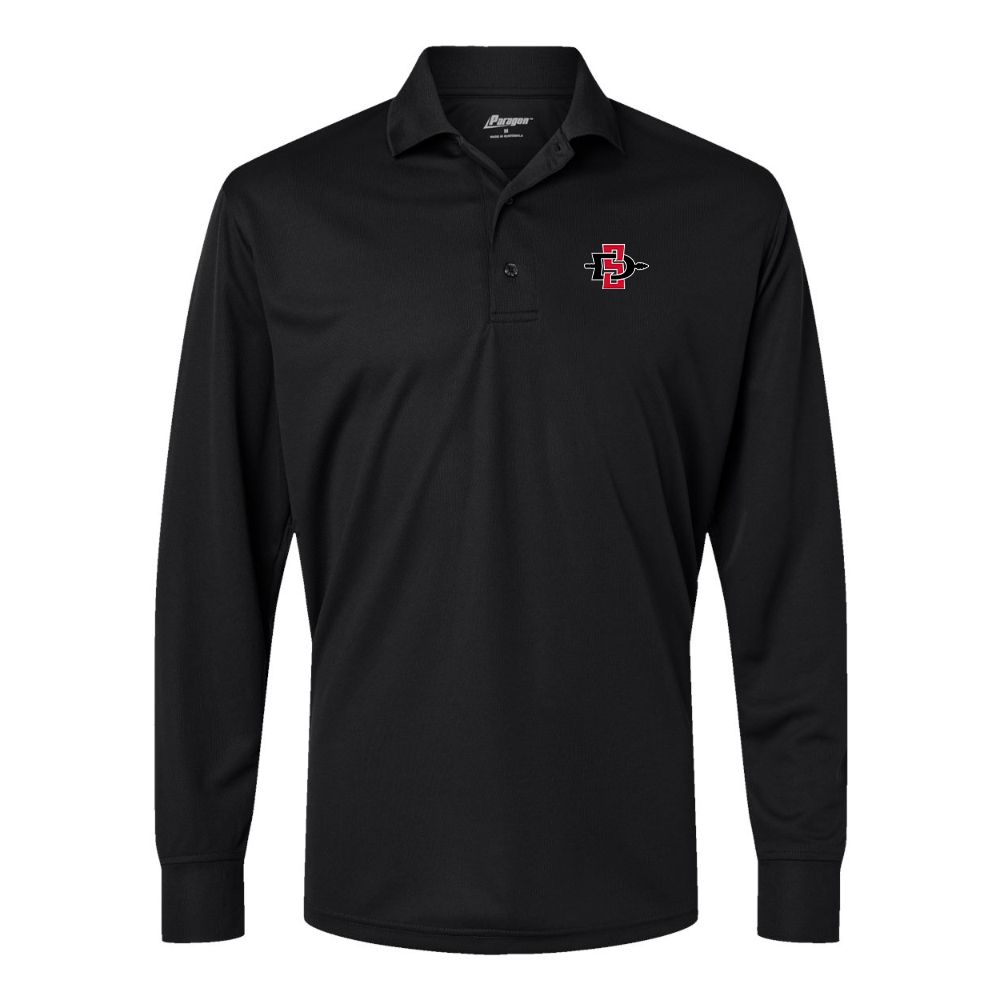 Men's San Diego State Aztecs Logo Paragon Prescott Long Sleeve Polo