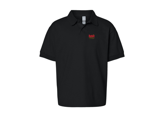 Youth The Habit Burger Grill Gildan Dry Blend Jersey Polo