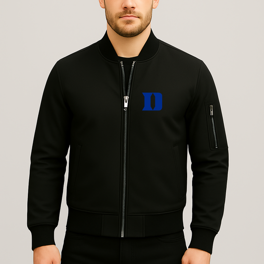 Men's Duke Blue Devils Logo Lightweight Bomber Jacket Windbreaker Softshell Varsity Jacket Coat