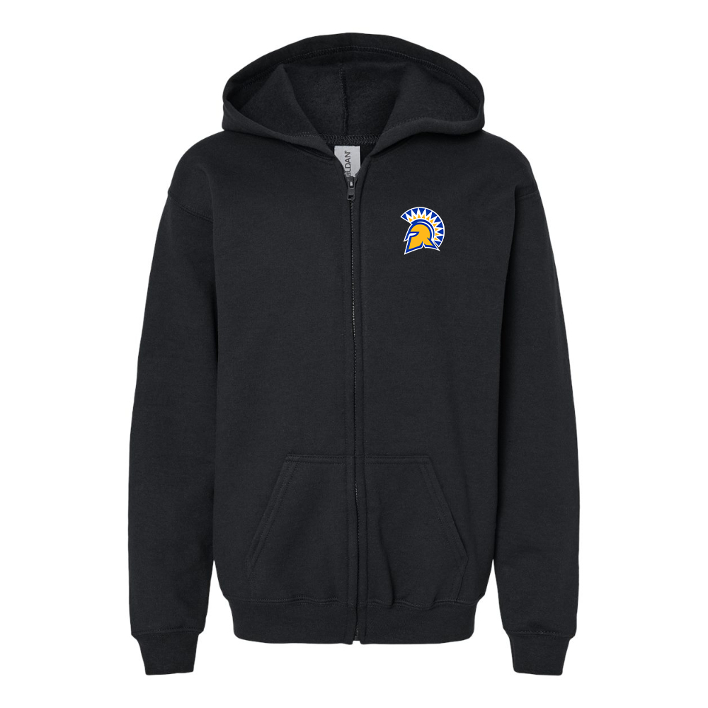 Gildan Heavy Blend Youth San Jose State Spartans Logo Full Zip Hooded Sweatshirt