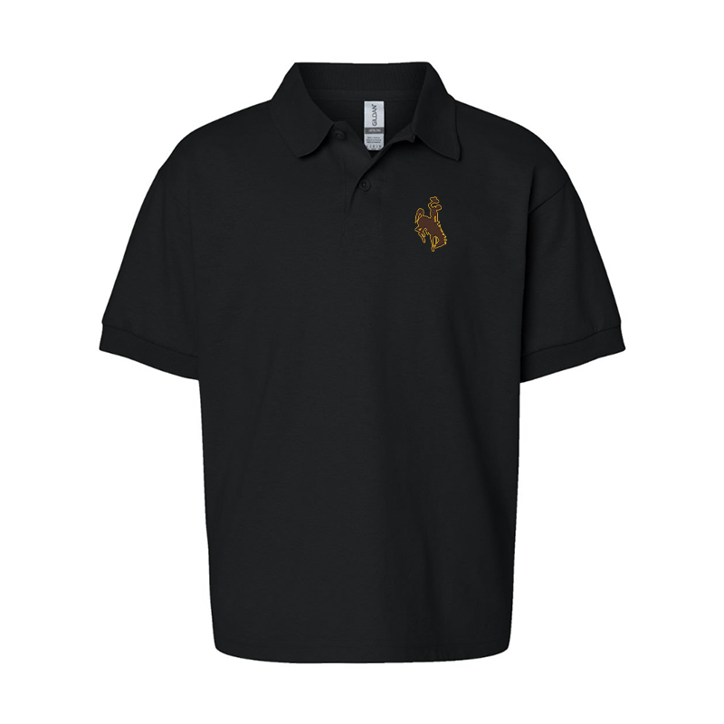 Youth Wyoming Cowboys Gildan Dry Blend Jersey Polo