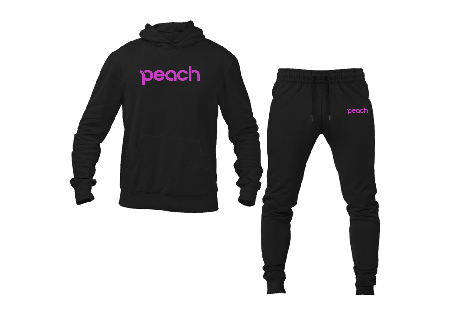 Men's Peach Aviation Logo Hoodie Joggers Set