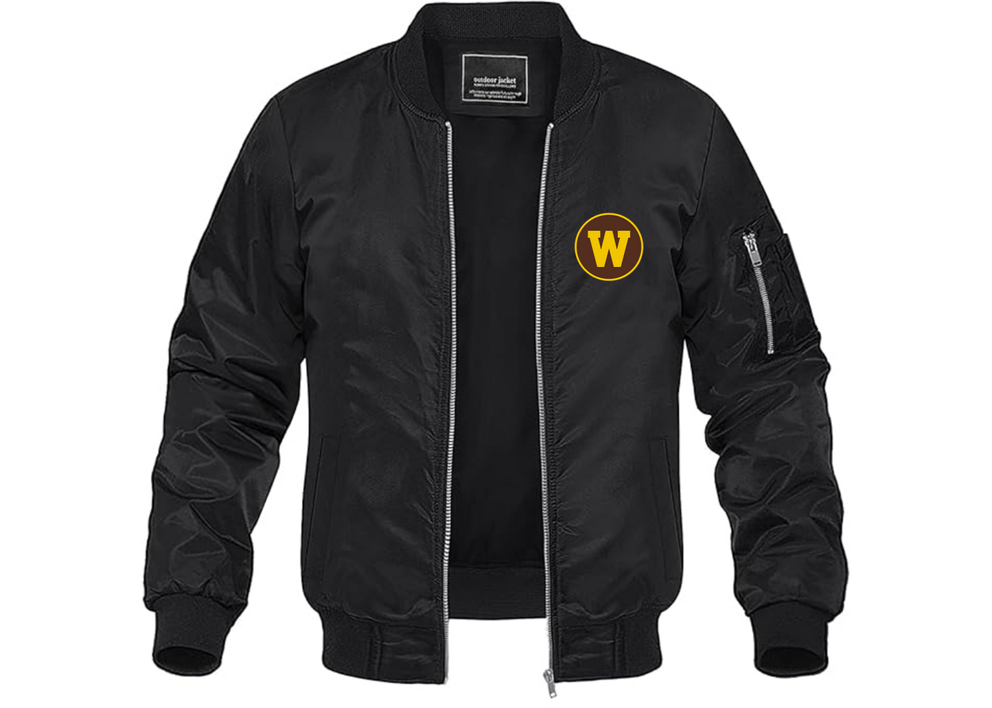 Men's Western Michigan Broncos Lightweight Bomber Jacket Windbreaker Softshell Varsity Jacket Coat