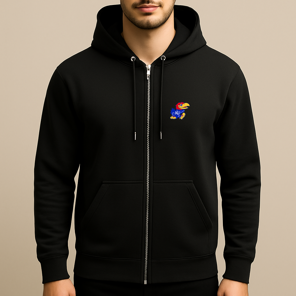 Men's Kansas Jayhawks Logo  Zipper Hoodie