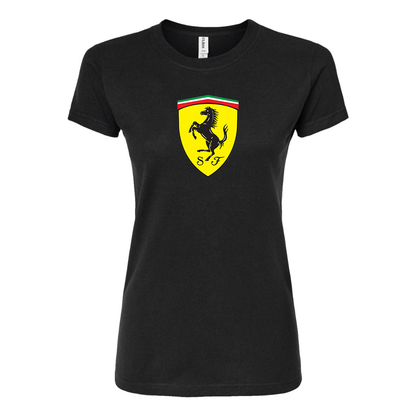 Women’s Ferrari Motorsport Car Round Neck T-Shirt