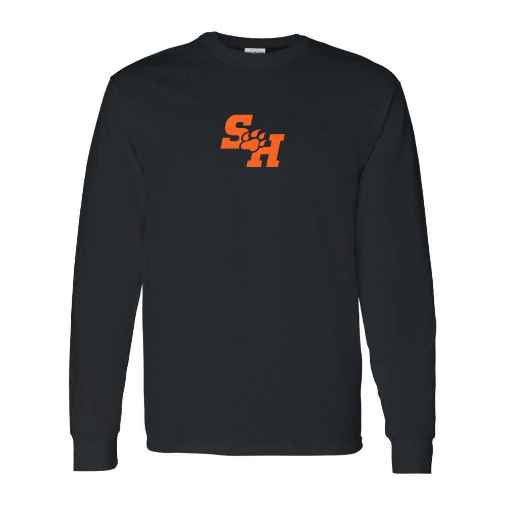 Men's Sam Houston State Bearkats Logo Gildan Heavy Cotton Long Sleeve T-Shirt